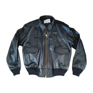 TAYLOR'S LEATHERWEAR POLICE DARK GRAY HEAVY JACKET SIZE LARGE IS USED USA